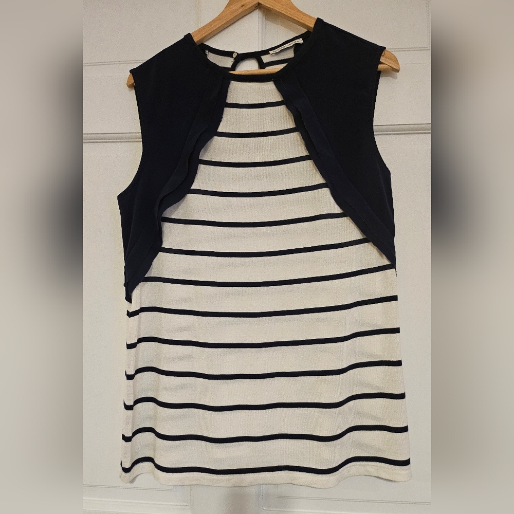 Zara Black and White Striped Tank Top